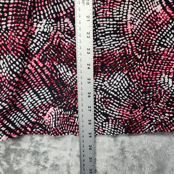 Vintage JM Collection Skirt Womens P/L PETITE Pink Black Pull On A-Line Midi - Picture 9 of 10